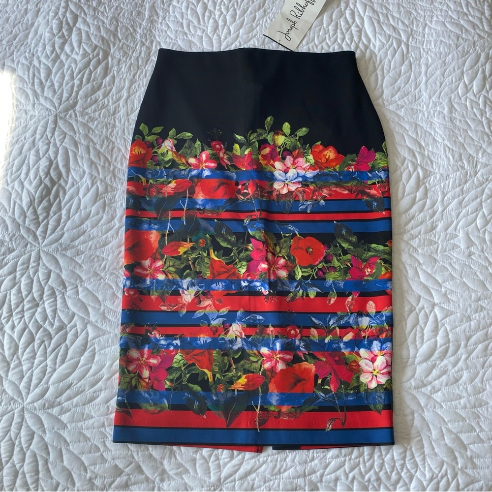 Joseph Ribkoff Black and Red Pencil Skirt